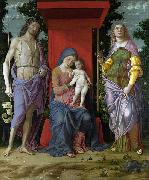 Andrea Mantegna Madonna mit Hl. Maria Magdalena und Hl. Johannes dem Taufer Spain oil painting artist